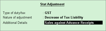 GST on Advance Received in TallyERP9